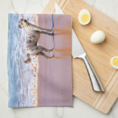 Gepersonaliseerde aangepaste uw huisdier foto keuk theedoek (Quarter Fold)