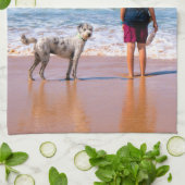 Gepersonaliseerde aangepaste uw huisdier foto keuk theedoek (Gevouwen)