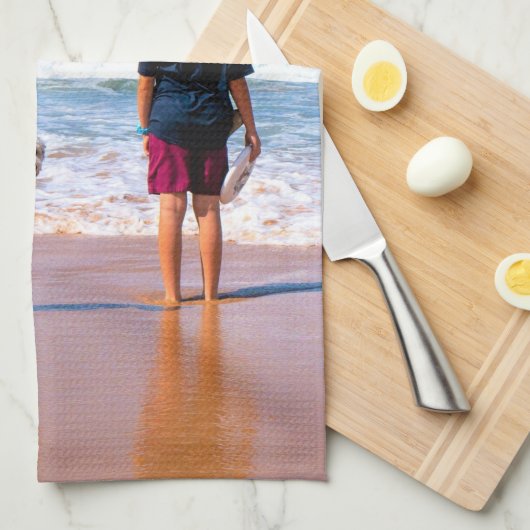 Gepersonaliseerde aangepaste uw huisdier foto keuk theedoek (Quarter Fold)