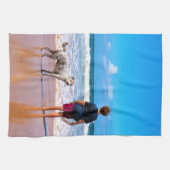 Gepersonaliseerde aangepaste uw huisdier foto keuk theedoek (Horizontaal)