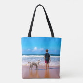Gepersonaliseerde Aangepaste Uw Pet Photo Canvas t Tote Bag (Achterkant)