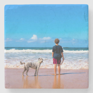 Gepersonaliseerde Aangepaste Uw Pet Photo Stone On Stenen Onderzetter