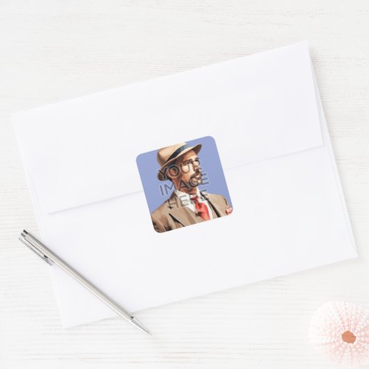 Gepersonaliseerde aangepaste vierkante Stickers (Envelop)