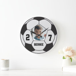 Gepersonaliseerde aangepaste voetbal speler sportt grote klok