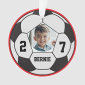 Gepersonaliseerde aangepaste voetbalspeler sportte ornament (voorkant)