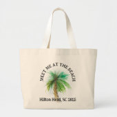 Gepersonaliseerde Aangepaste waterverf Palm Tree C Grote Tote Bag (Voorkant)