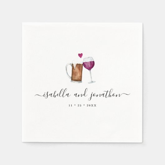 Gepersonaliseerde aangepaste wijn en bier die word servet (Voorkant)