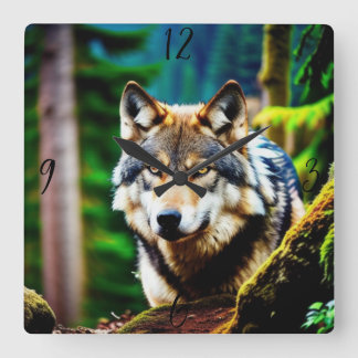Gepersonaliseerde aangepaste Wild Wolf wandklok
