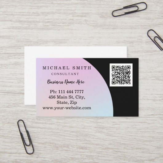 Gepersonaliseerde Aangepaste Zakelijke QR Code Log Visitekaartje (Voorkant / Achterkant in situ)