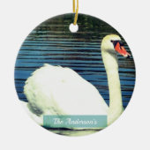 Gepersonaliseerde aangepaste zwaan foto keramisch ornament (Voorkant)