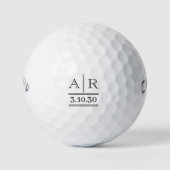 Gepersonaliseerde Aangepaste Zwarte Monogram Golfb Golfballen (Voorkant)