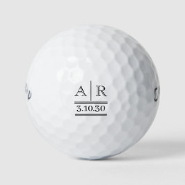 Gepersonaliseerde Aangepaste Zwarte Monogram Golfb Golfballen