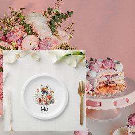 Gepersonaliseerde Aankleden Verjaardagsfeestje II Papieren Bordje