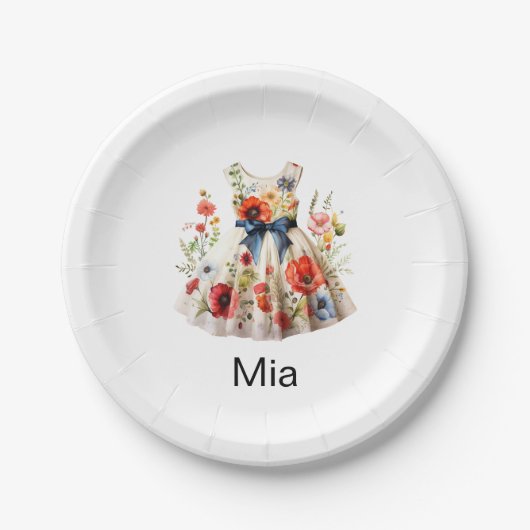 Gepersonaliseerde Aankleden Verjaardagsfeestje II Papieren Bordje (Voorkant)