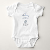 Gepersonaliseerde aankondiging achternaam baby bug romper (Voorkant)