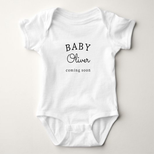 Gepersonaliseerde aankondiging Baby Naam binnenkor Romper (Voorkant)