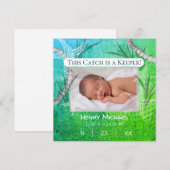 Gepersonaliseerde Aankondiging van Nieuwe Baby Vis (Voorkant / Achterkant)