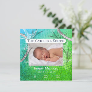 Gepersonaliseerde Aankondiging van Nieuwe Baby Vis