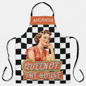 Gepersonaliseerde aantrekkelijke retro koningin va schort (Voorkant)