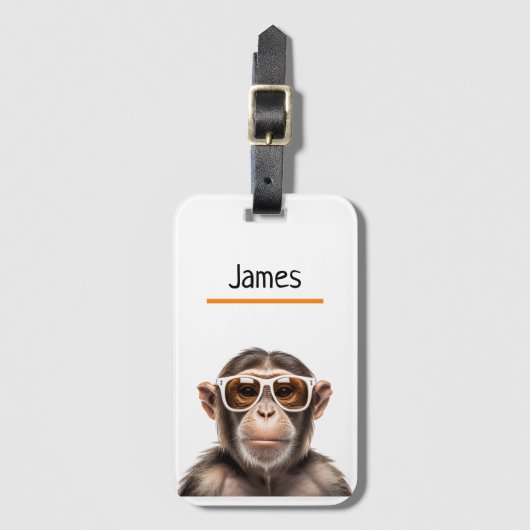 Gepersonaliseerde Aap Bagagelabel (Voorkant (verticaal))
