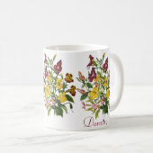 Gepersonaliseerde aap-bloemen koffiemok (Voorkant rechts)