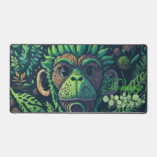 Gepersonaliseerde aap Desk Mat (Voorkant)