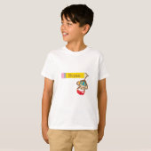 Gepersonaliseerde aap lezen boek potlood t-shirt (Voorkant volledig)