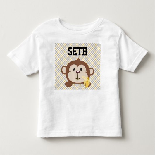 Gepersonaliseerde aap Toddler T-Shirt, wit Kinder Shirts (Voorkant)