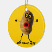 Gepersonaliseerde aardappel Cartoon Keramisch Ornament (Links)