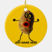 Gepersonaliseerde aardappel Cartoon Keramisch Ornament (Achterkant)