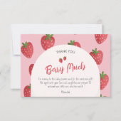 Gepersonaliseerde aardbei Baby shower dank u kaart (Voorkant)