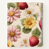 Gepersonaliseerde  Aardbei & Bloempatroon Notitieboek (Achterkant)