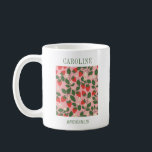 Gepersonaliseerde Aardbei Bruidsmeisje Gift  Koffiemok<br><div class="desc">Vier uw bruidsfeest in stijl met deze charmante gepersonaliseerde bruidsmeisje mok! Met een prachtig ontwerp met aardbeienthema, omlijst met weelderige groene bladeren en delicate witte bloemen, voegt deze mok een grillige en elegante toets toe. Pas het aan met de naam van je bruidsmeisje voor een doordachte herinnering die ze lang...</div>