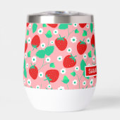 Gepersonaliseerde aardbei en Daisy Flowers Schatti (Voorkant)