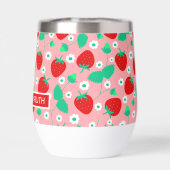 Gepersonaliseerde aardbei en Daisy Flowers Schatti (Achterkant)