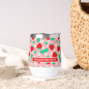 Gepersonaliseerde aardbei en Daisy Flowers Schatti