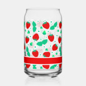 Gepersonaliseerde aardbei en Daisy Flowers Schatti Blikvorm Glas (Achterkant)