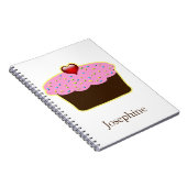 Gepersonaliseerde aardbei hart cupcake thema gesch notitieboek (Rechterzijde)