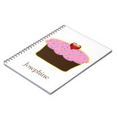 Gepersonaliseerde aardbei hart cupcake thema gesch notitieboek (Linkerzijde)