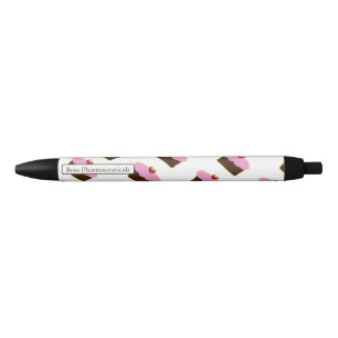 Gepersonaliseerde aardbei hart cupcake thema gesch zwarte inkt pen