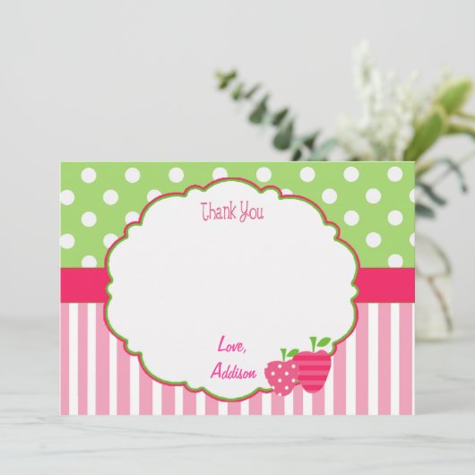 Gepersonaliseerde aardbei Hartelijk dank Bedankkaart (Staand voorkant)