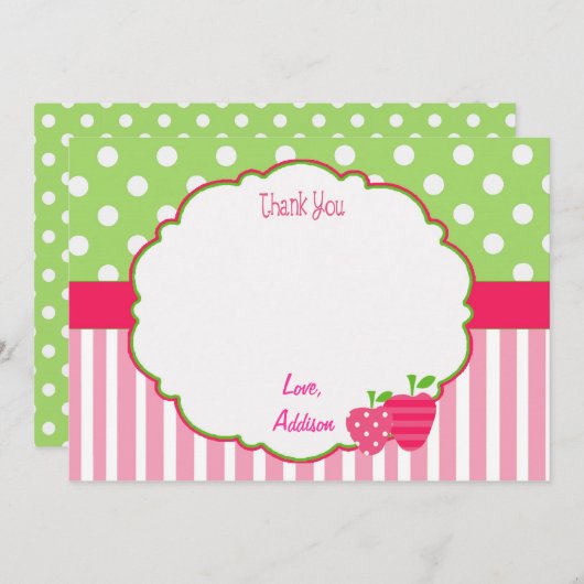Gepersonaliseerde aardbei Hartelijk dank Bedankkaart (Voorkant / Achterkant)