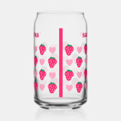 Gepersonaliseerde aardbei & harten Moeder Moederda Blikvorm Glas (Rechts)