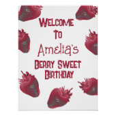 Gepersonaliseerde aardbeien verjaardag welkom perfect poster (Voorkant)