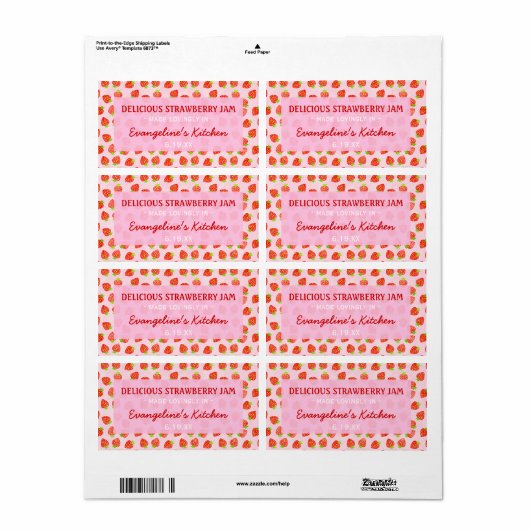  gepersonaliseerde aardbeienjampot etiket (Full Sheet)