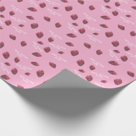 Gepersonaliseerde aardbeienverjaardag cadeaupapier