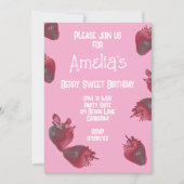 Gepersonaliseerde aardbeienverjaardag kaart (Voorkant)