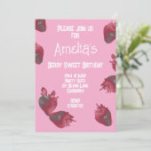 Gepersonaliseerde aardbeienverjaardag kaart (Staand voorkant)