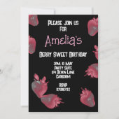 Gepersonaliseerde aardbeienverjaardag kaart (Voorkant)