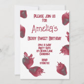 Gepersonaliseerde aardbeienverjaardag kaart (Voorkant)